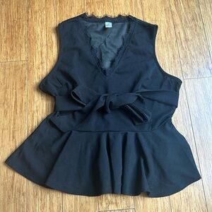 Black Peplum Top Size L